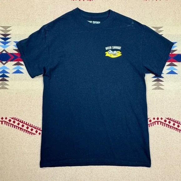 Beer Savage Beer Shirt Mens M Slim Fit Beer Bath Soakin in the Suds Black Crew - Picture 2 of 6